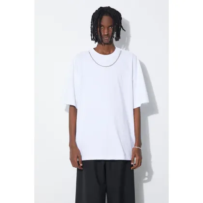 Zdjęcie AMBUSH t-shirt bawełniany Ballchain męski kolor biały gładki BMAA001S24JER
