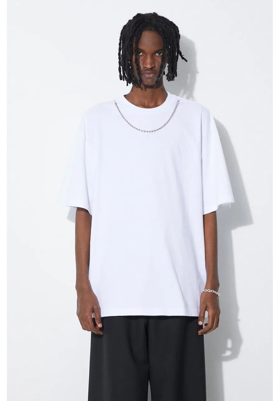 obrazek 1 AMBUSH t-shirt bawełniany Ballchain męski kolor biały gładki BMAA001S24JER