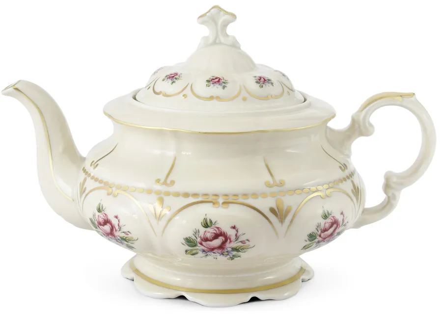 obrazek 2 Stylowy 15-elementowy zestaw do herbaty z porcelany z klasycznej kolekcji Bohemian rose ivory – Leander