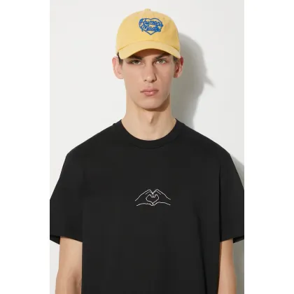 Zdjęcie Neil Barrett t-shirt bawełniany Slim Heart Shape Print męski kolor czarny z nadrukiem MY70262A-Y530-524N