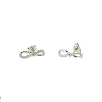 Picture Brilliant earrings with cubic zirconias and infinity studs