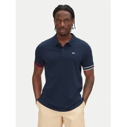 Zdjęcie Tommy Jeans Polo Flag Cuff DM0DM21306 Granatowy Slim Fit