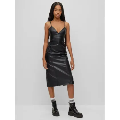 Zdjęcie Hugo Sukienka z imitacji skóry Kabarelle-1 50493523 Czarny Regular Fit HUGO