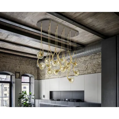 Zdjęcie Oryginalna włoska szklana lampa wisząca - szkło murano