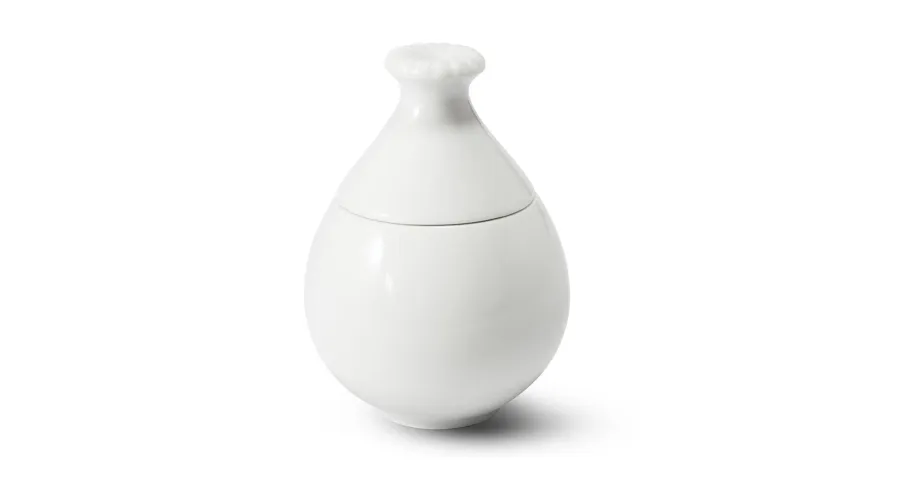 obrazek 1 Unikalny biały pojemnik z porcelany na drobne rzeczy z kolekcji Flora decor - Leander