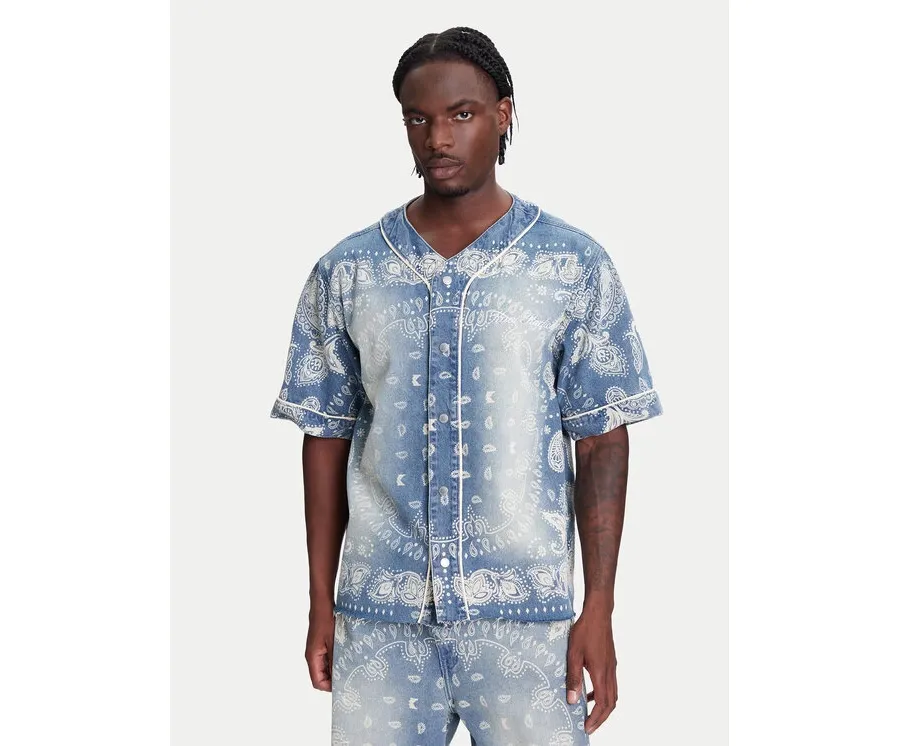 obrazek 1 Karl Kani Koszula Paisley Denim Baseball PD00005371 Niebieski Regular Fit