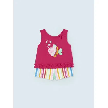 Zdjęcie Mayoral Komplet top i szorty materiałowe 1277 Kolorowy Regular Fit