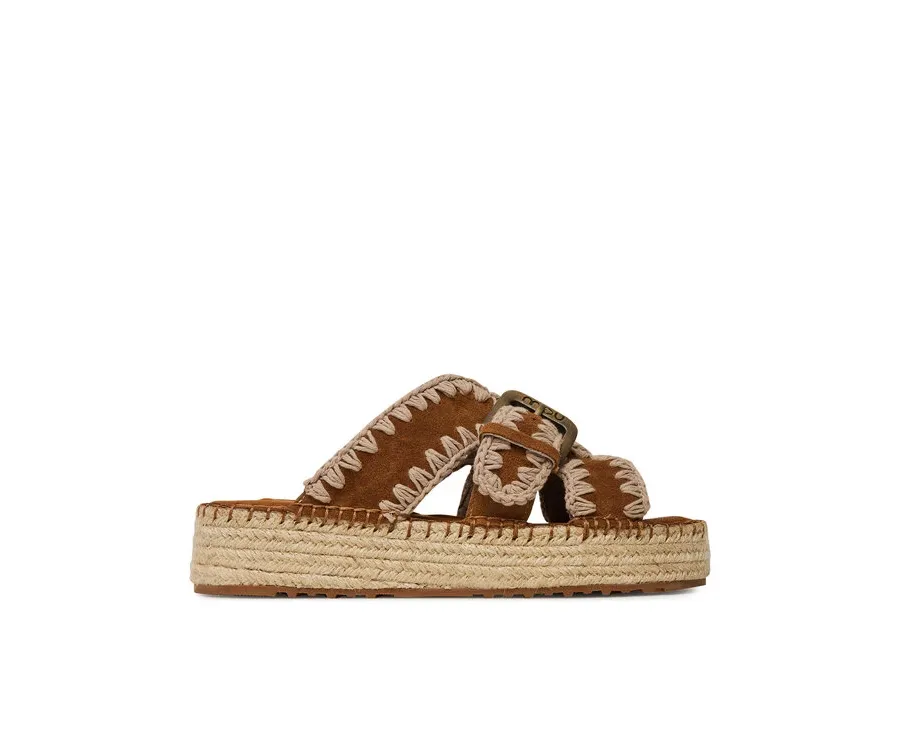obrazek 1 Mou Espadryle Jute sandal MU.SW641003A Brązowy