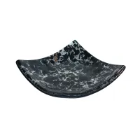Picture Silver Murano glass plate - black