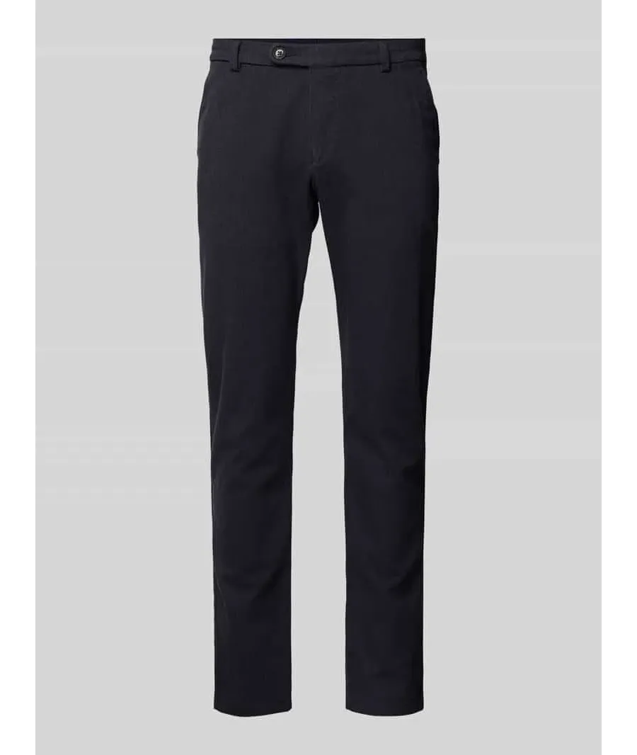 obrazek 1 Spodnie materiałowe o kroju modern fit z wpuszczanymi kieszeniami w stylu francuskim