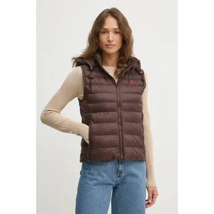 Zdjęcie Polo Ralph Lauren bezrękawnik damski kolor brązowy zimowy 211958935