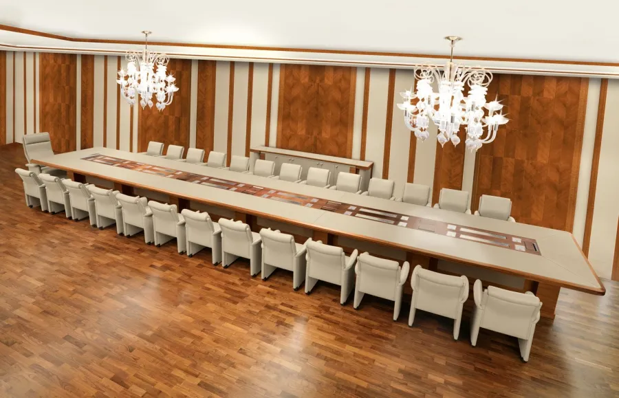 obrazek 1 Prestiżowy skórzany stół konferencyjny do wyjątkowego pomieszczenia – Mascheroni