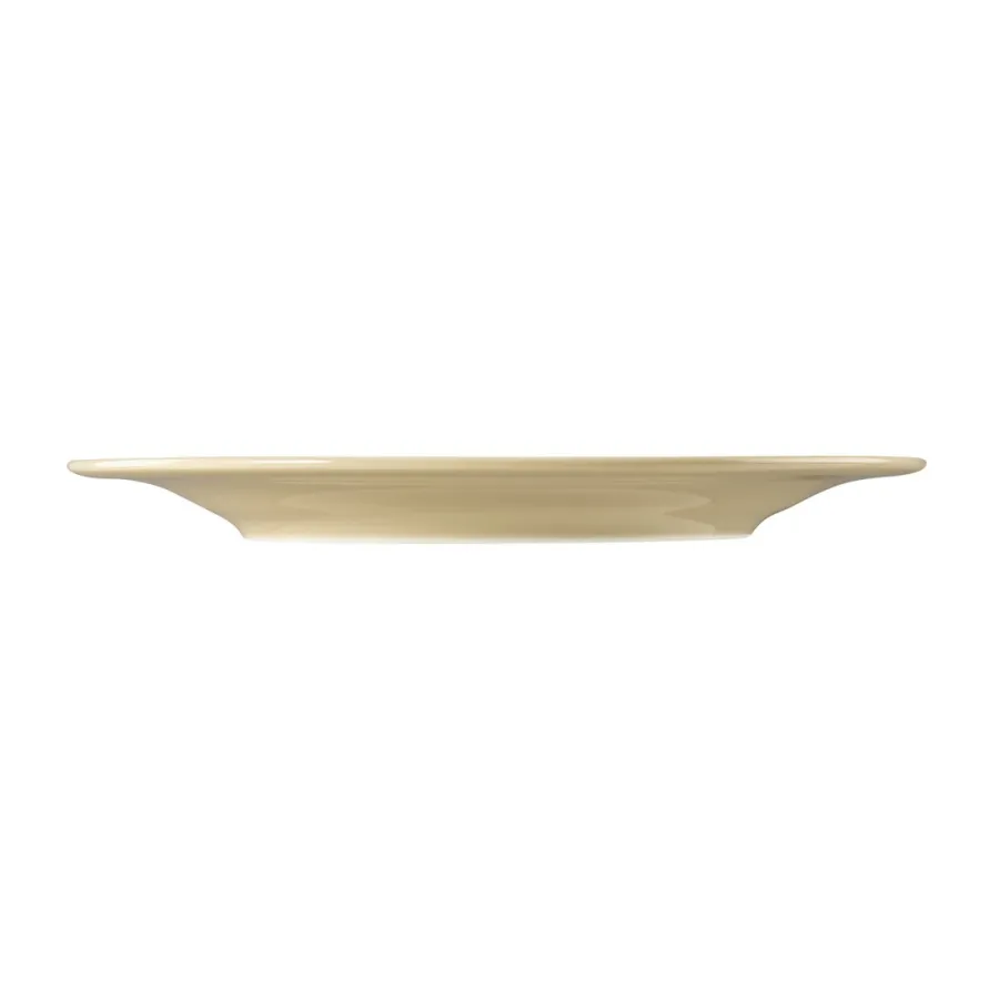 obrazek 2 Okrągły płaski porcelanowy talerz śniadaniowy 23 cm w kolorze beżowym - Seltmann Weiden