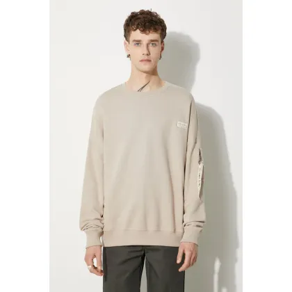 Zdjęcie Alpha Industries bluza bawełniana męska kolor beżowy gładka 118317.627-KREMOWY