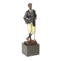 Picture Exclusive sculpture of a standing golfer made of bronze