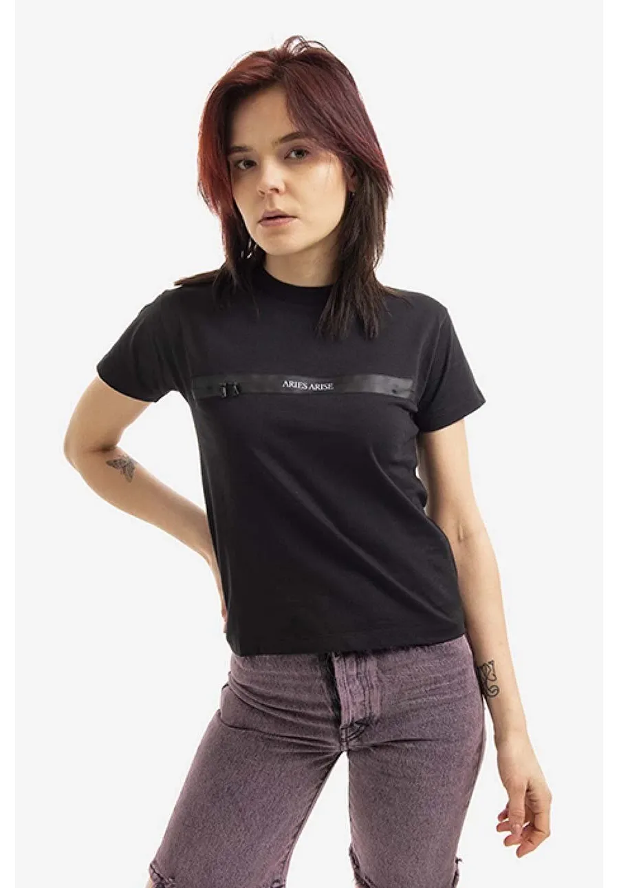 obrazek 1 Aries t-shirt bawełniany Shrunken Zip Tee kolor czarny AR40330-CZARNY