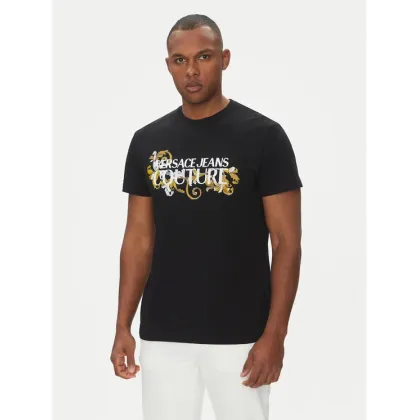 Zdjęcie Versace Jeans Couture T-Shirt 78GAHC05 Czarny Regular Fit