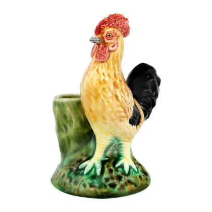 Zdjęcie Stylowy pojemnik ceramiczny na wykałaczki w formie koguta - Bordallo Pinheiro