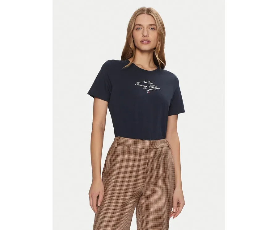 obrazek 1 Tommy Hilfiger T-Shirt WW0WW43895 Granatowy Regular Fit