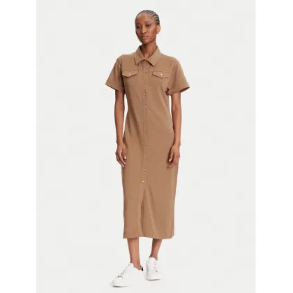 Zdjęcie Tommy Hilfiger Sukienka koszulowa Gold Button WW0WW44617 Brązowy Regular Fit