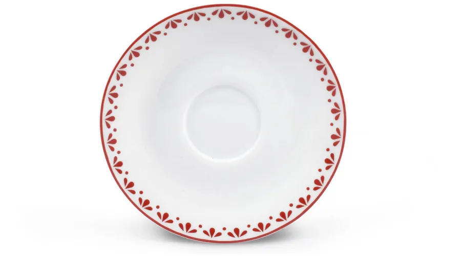 obrazek 1 Stylowy spodek do filiżanki do espresso zdobiony pięknym czerwonym ornamentem – wariant 1 - Leander