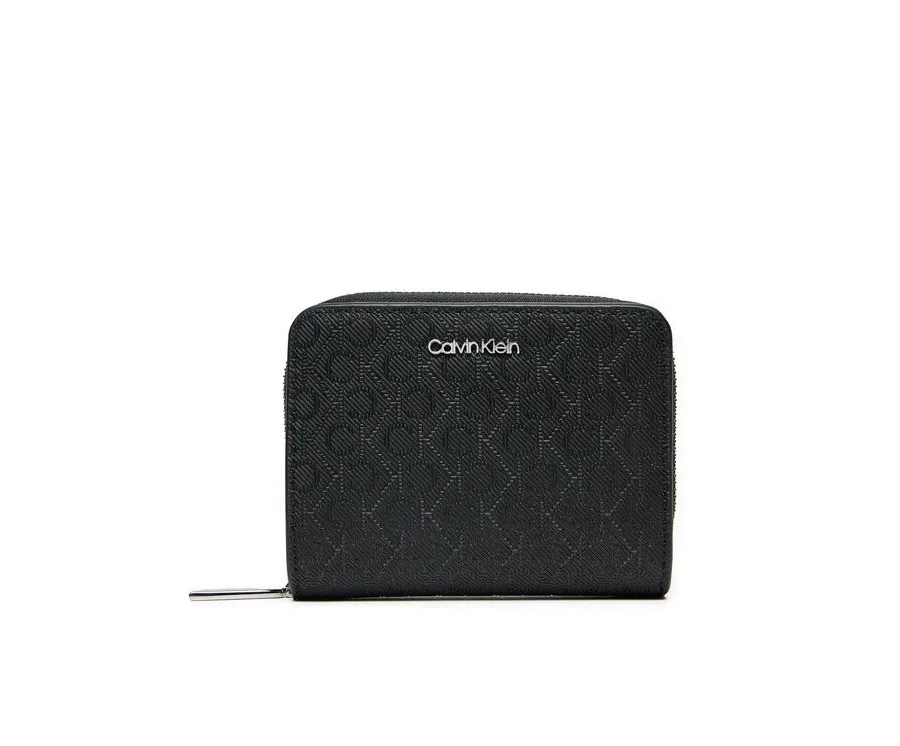 obrazek 1 Calvin Klein Mały Portfel Damski Ck Must Medium Zip Around_Mono K60K612825 Czarny
