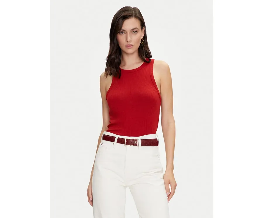 obrazek 1 Tommy Hilfiger Top WW0WW38635 Czerwony Slim Fit
