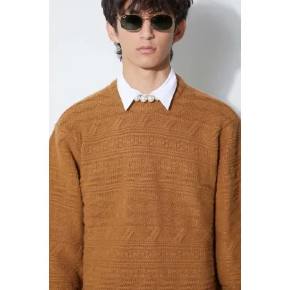 Zdjęcie Ader Error sweter wełniany Seltic Knit męski kolor brązowy ciepły BMADFWKT0305