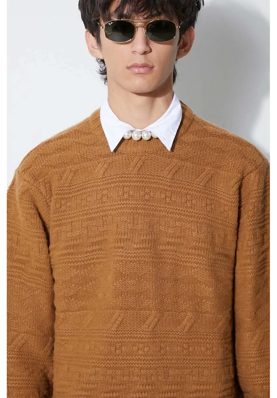 obrazek 1 Ader Error sweter wełniany Seltic Knit męski kolor brązowy ciepły BMADFWKT0305