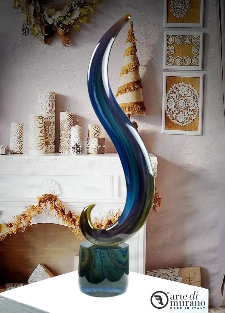 obrazek 1 Abstrakcyjna rzeźba w chalcedonie ze szkła Murano