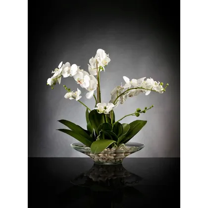 Picture A unique flower arrangement in a glass vase