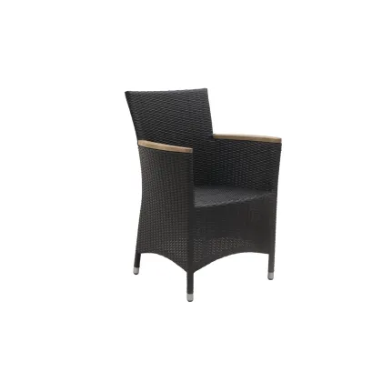 Zdjęcie Wyjątkowy fotel do jadalni Maui z czarnego rattanu