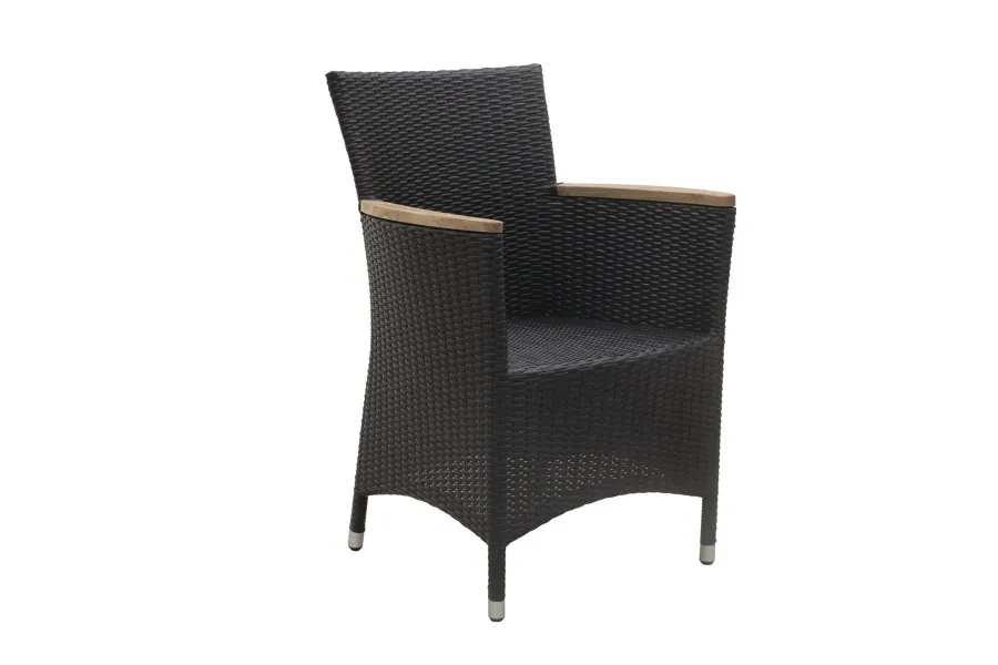 obrazek 1 Wyjątkowy fotel do jadalni Maui z czarnego rattanu