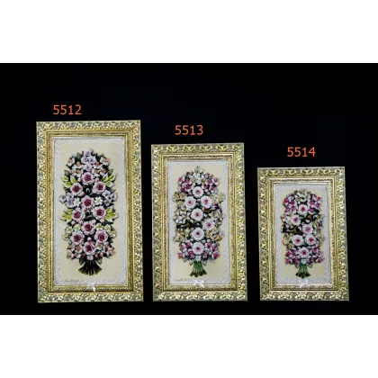 Zdjęcie Wyjątkowy porcelanowy obraz zdobiony kwiatami