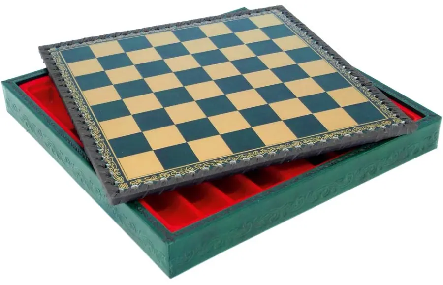 obrazek 1 Duża zielono-złota plansza do gry w szachy (45 cm) 221GV