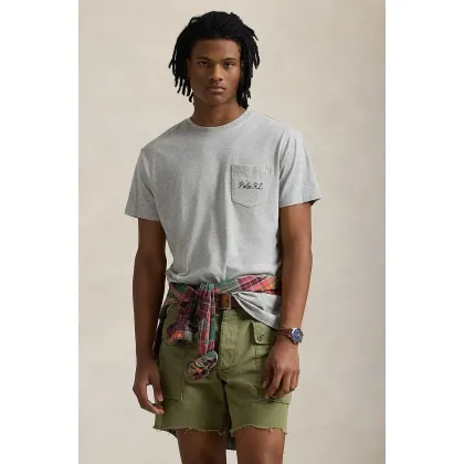 Zdjęcie Polo Ralph Lauren t-shirt bawełniany męski kolor szary z nadrukiem 710961125