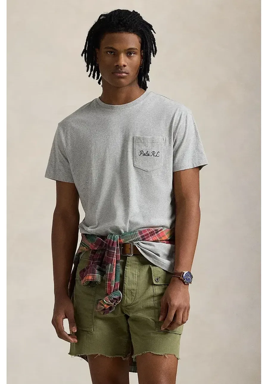 obrazek 1 Polo Ralph Lauren t-shirt bawełniany męski kolor szary z nadrukiem 710961125