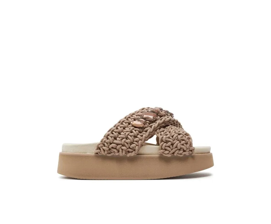 obrazek 1 Inuikii Klapki Woven Stones Platform 70103-106 Brązowy