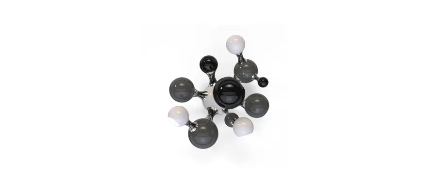 obrazek 4 Stylowa lampa ścienna nawiązująca do atomu