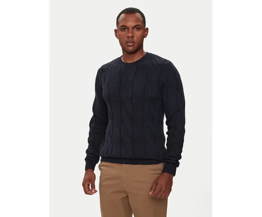 obrazek 1 Lindbergh Sweter 30-805015 Granatowy Relaxed Fit