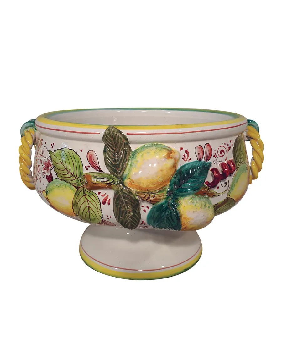 obrazek 1 Włoska ceramiczna patera z owocowym reliefem w stylu wiejskim