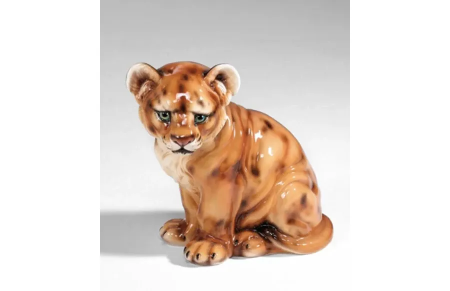 obrazek 1 Wyjątkowa ceramiczna figura małego lwa - Il Gattopardo