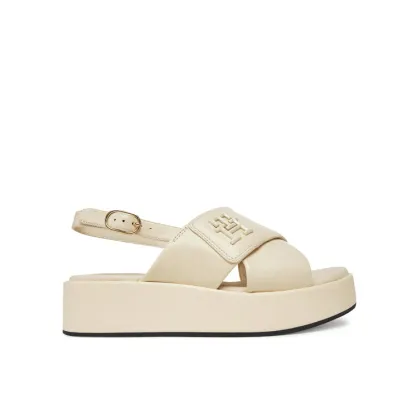 Zdjęcie Tommy Hilfiger Sandały Th Logo Hw Padded Leather Sandal FW0FW08808 Beżowy