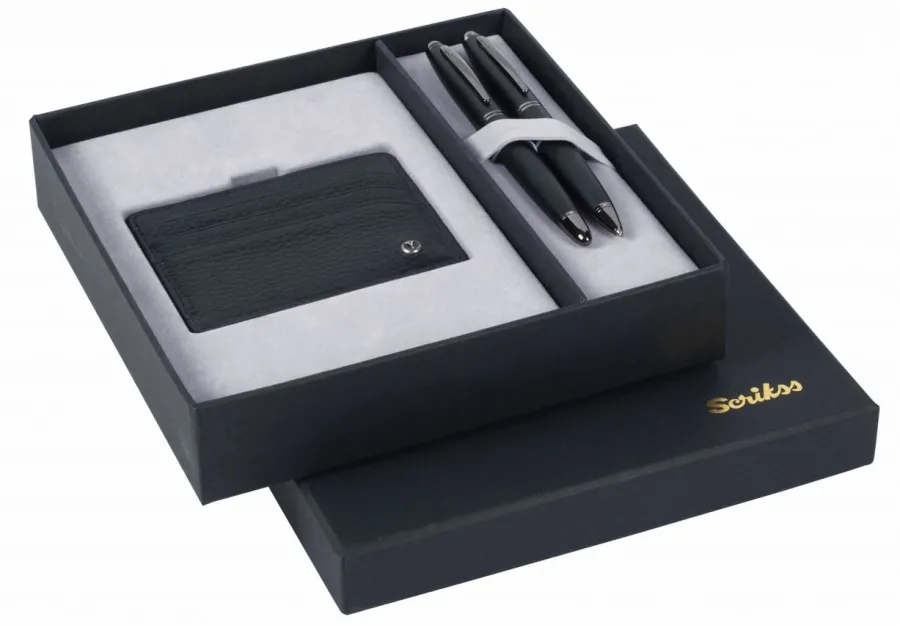 obrazek 1 Zestaw upominkowy pióro wieczne - długopis 88 Knight Matte Black & Comfort etui na karty kredytowe