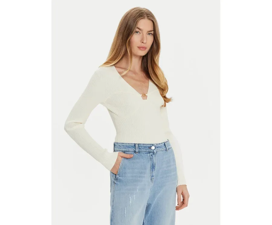 obrazek 1 TWINSET Sweter 242TP3132 Écru Slim Fit