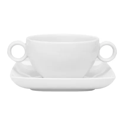 Picture White porcelain cup and saucer from the Carré White collection - 2 pieces - Vista Alegre