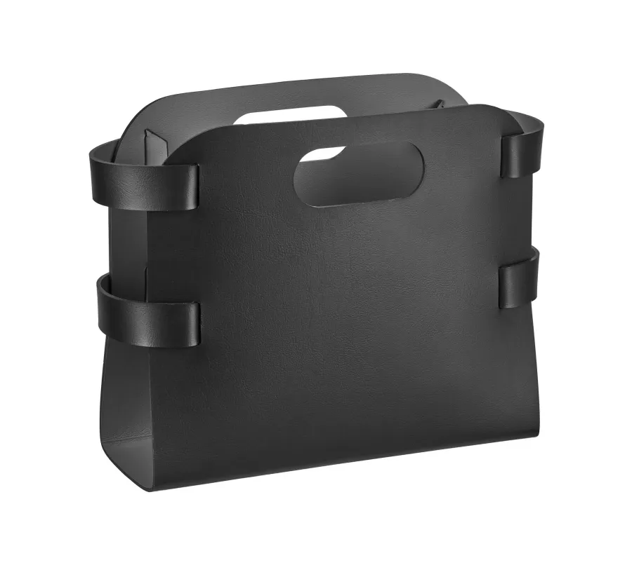 obrazek 1 Oryginalny skórzany czarny gazetnik 16x36xH25 cm