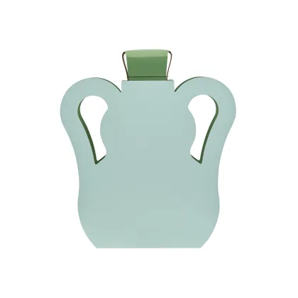 Zdjęcie Designerski skórzany wazon Otto 9x40xH45 cm w kolorze jasnego pastelowego błękitu