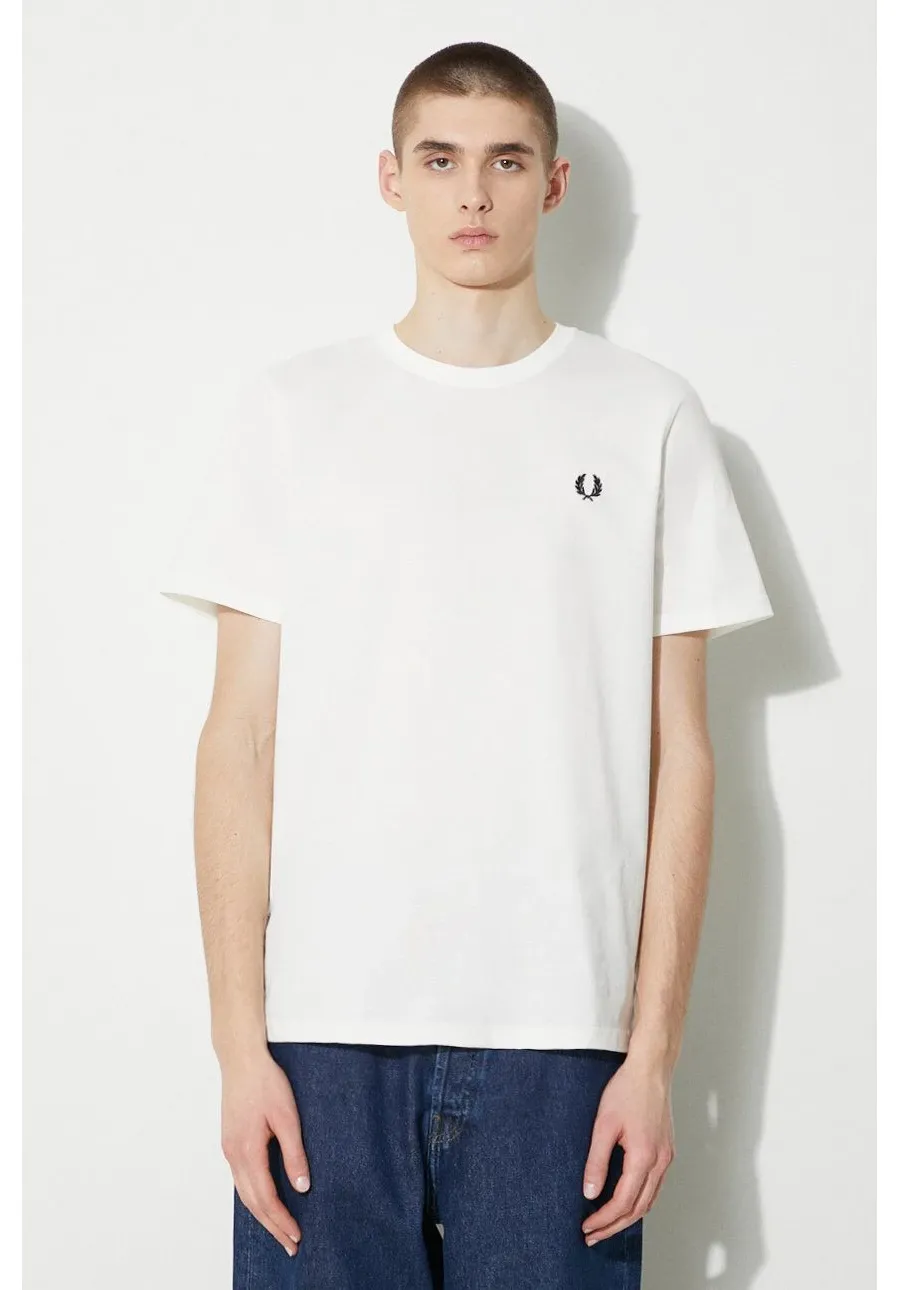 obrazek 1 Fred Perry t-shirt bawełniany Crew Neck T-Shirt męski kolor biały z aplikacją M1600.129