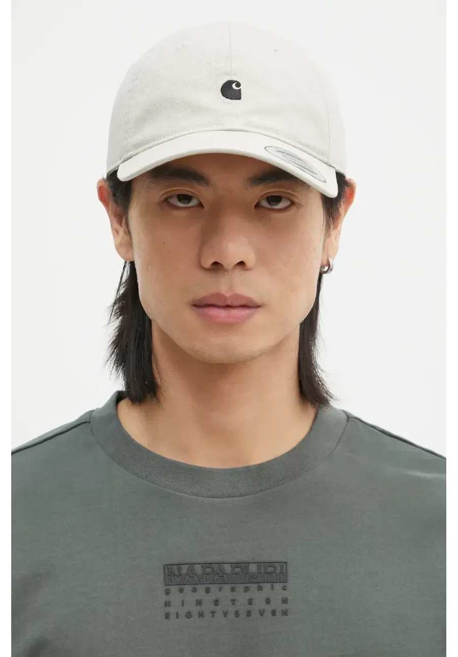 obrazek 1 Carhartt WIP czapka z daszkiem bawełniana Madison Logo Cap kolor beżowy z aplikacją I023750.2NQXX